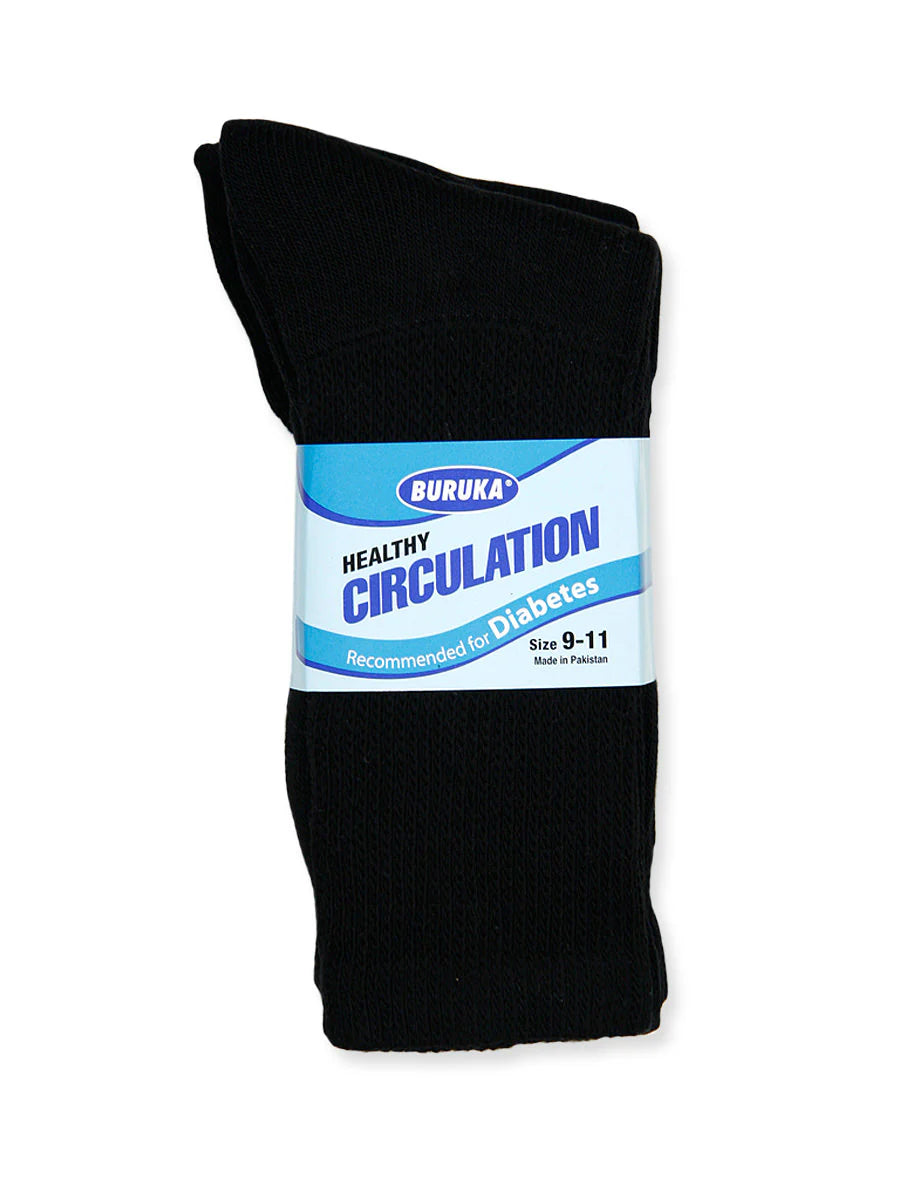 Black Diabetic Crew Sock