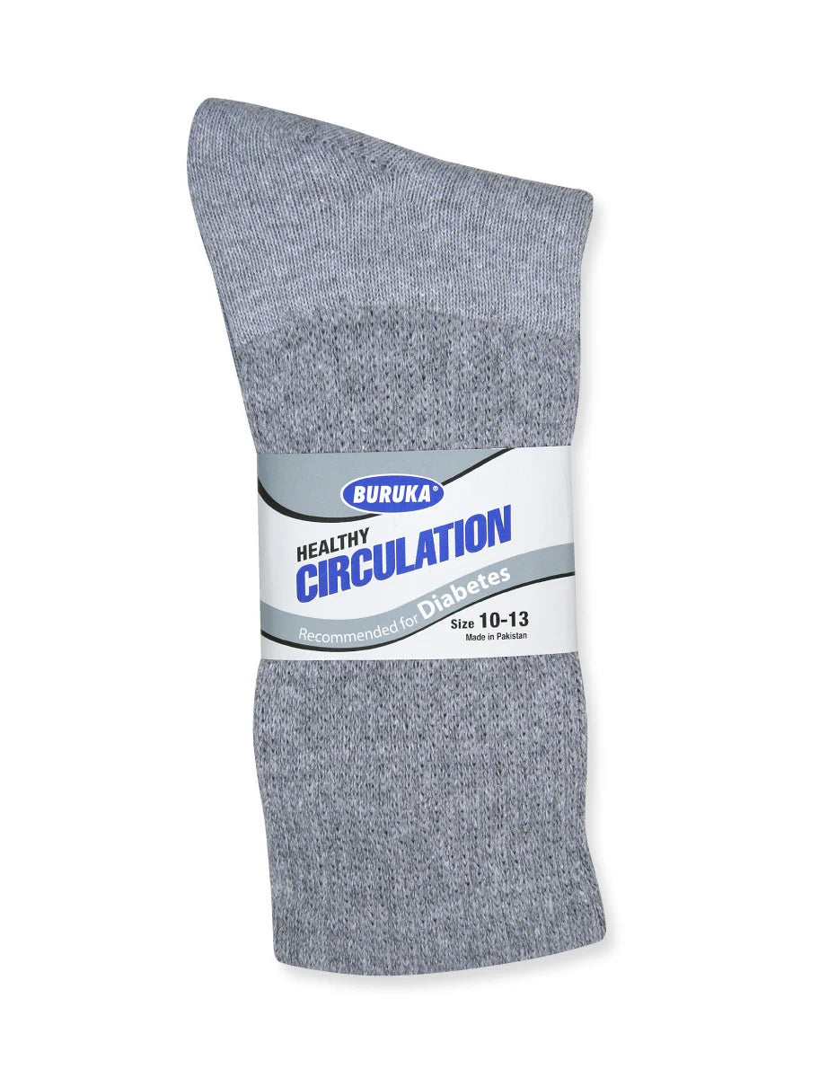 Gray Diabetic Crew Sock