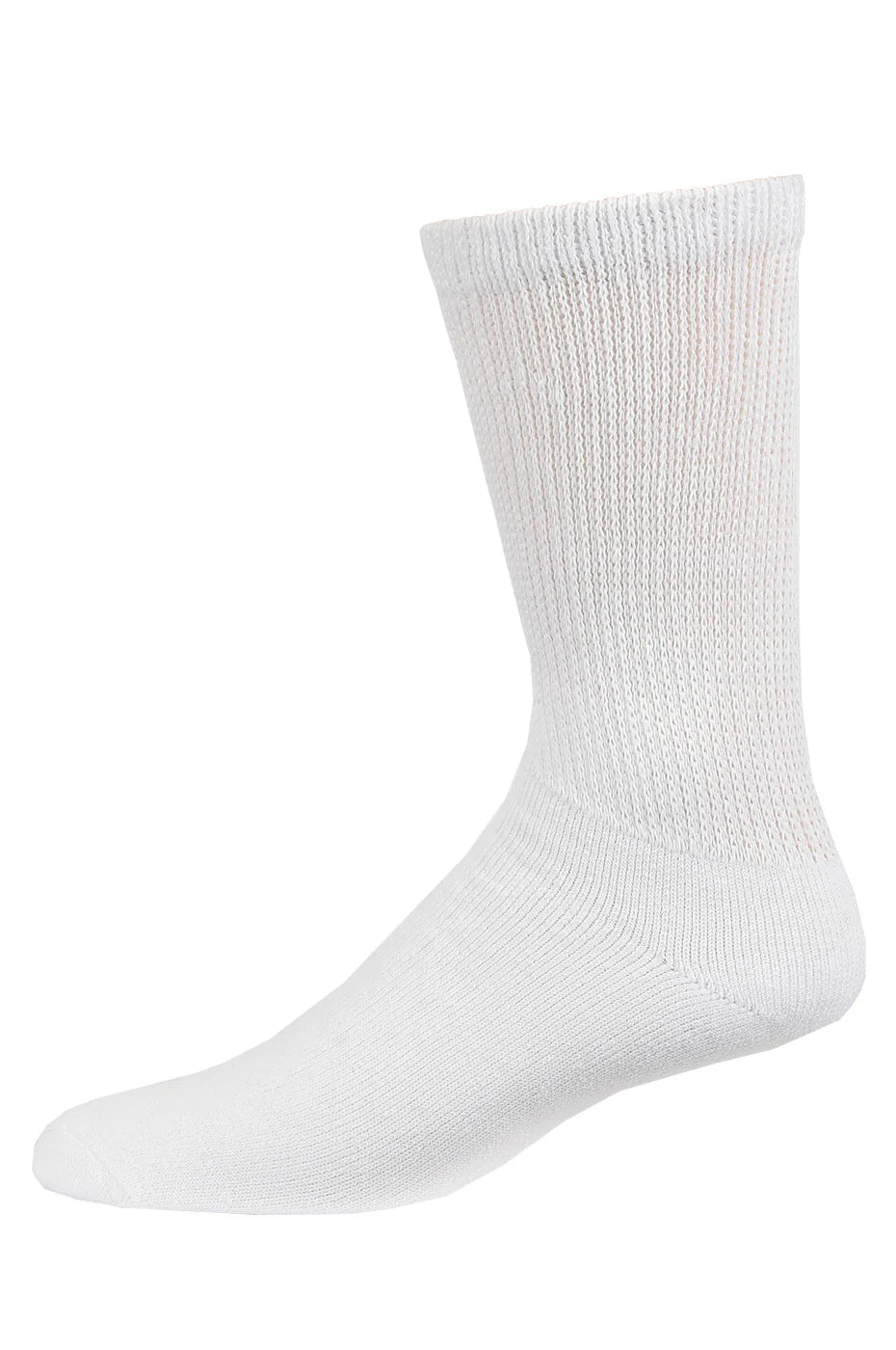 White Diabetic Crew Sock